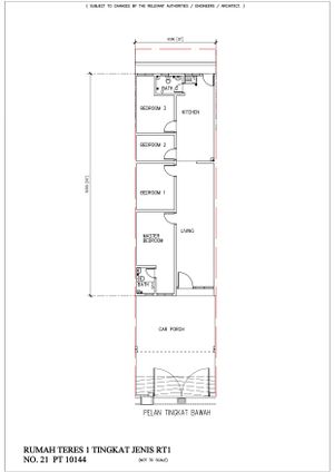 Pelan Lantai RUMAH TERES 1 TINGKAT (INTERMEDIATE) - 1/1