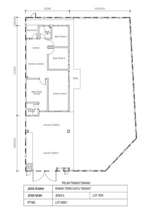 Pelan Lantai RUMAH TERES 1 TINGKAT (INTERMEDIATE) - 1/1