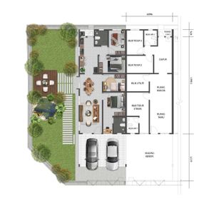 Pelan Lantai RUMAH TERES 1 TINGKAT (INTERMEDIATE) - 1/1