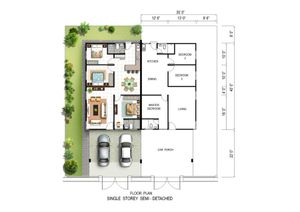 Pelan Lantai RUMAH BERKEMBAR 1 TINGKAT ( LOT TEPI/CORNER ) - 1/1