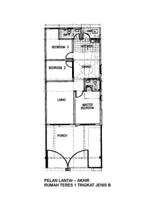 Pelan Lantai RUMAH TERES 1 TINGKAT (END LOT) - 1/1