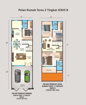 Pelan Lantai RUMAH TERES 2 TINGKAT (JENIS B) - 1/1