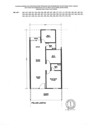 Pelan Lantai RUMAH TERES 1 TINGKAT (INTERMEDIATE) - SOPHIA - 1/1