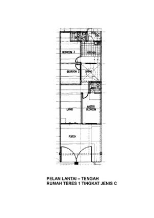 Pelan Lantai RUMAH TERES 1 TINGKAT (INTERMEDIATE) - 1/1