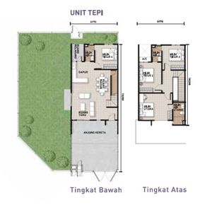 Pelan Lantai RUMAH TERES 2 TINGKAT JENIS C (EMBUN) - 2/2