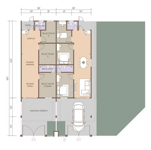 Pelan Lantai RUMAH TERES 1 TINGKAT (INTERMEDIATE) - 1/1