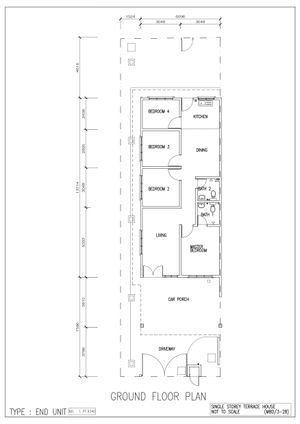 Pelan Lantai RUMAH TERES 1 TINGKAT (INTERMEDIATE 20' X 80') - 1/1