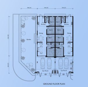 Pelan Lantai RUMAH TERES 1 TINGKAT JENIS A (22 X 70) - 1/1